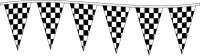 Checkered Pennants - 30' String, 12" x 18" Triangle