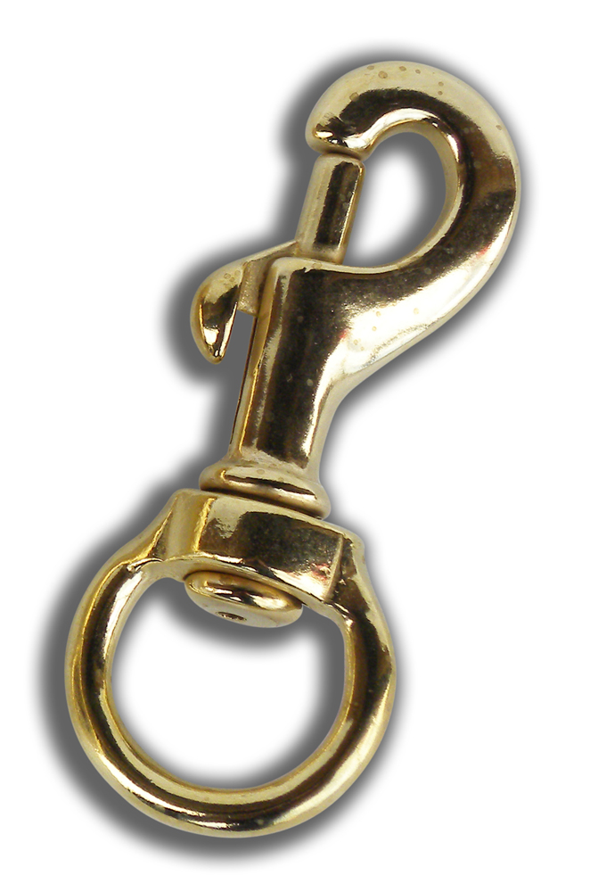 C5204 1/2 Antique Brass, Sling Lever Snap, Solid Brass-LL 