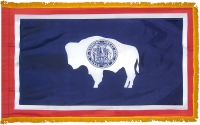 Wyoming, Nylon, Indoor, Pole Sleeve, Fringe - 3' x 5'